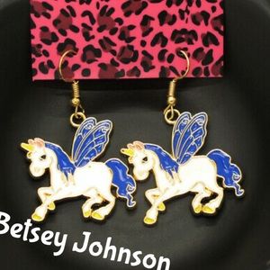 Super Cute Betsey Johnson Pegasus Earrings